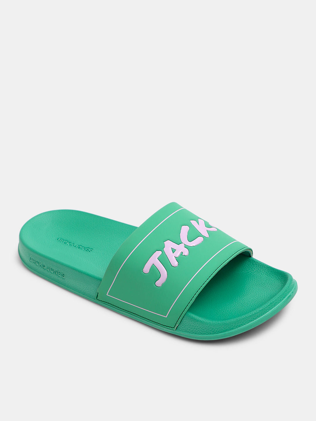 Green Shiny Logo Pool Sliders