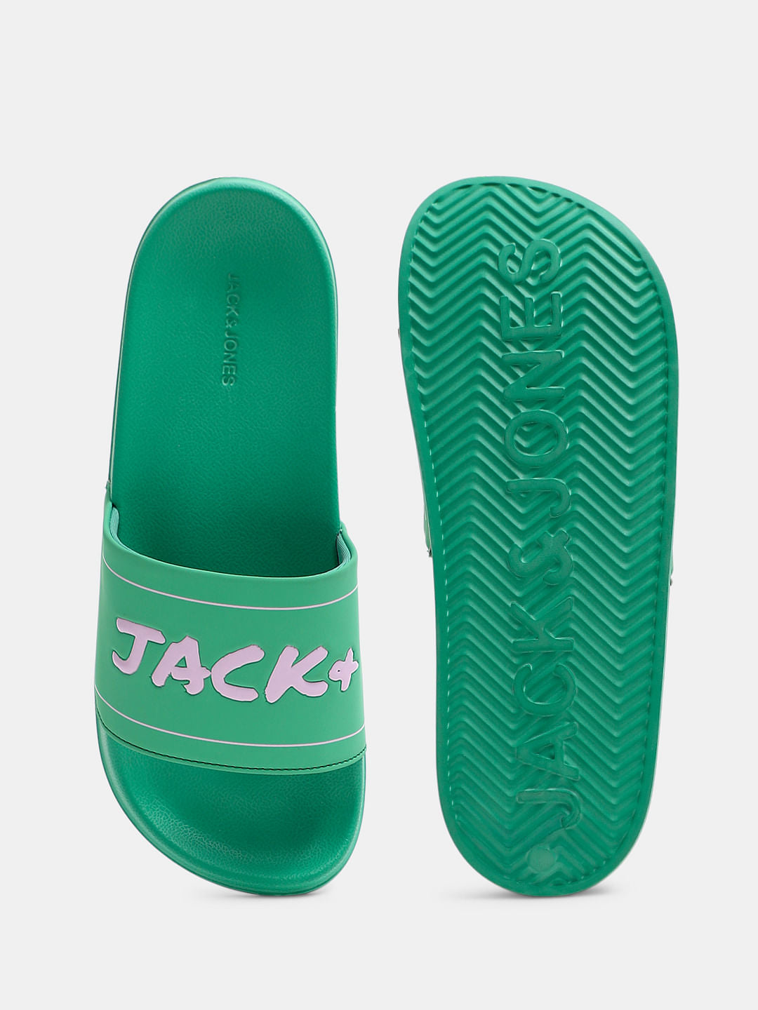 Green Shiny Logo Pool Sliders