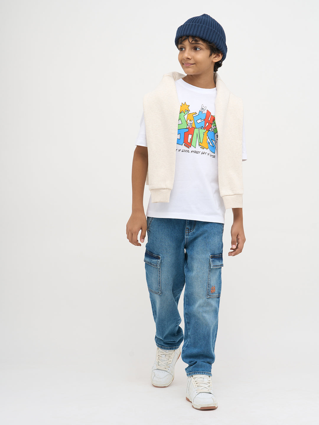 Light Blue Washed Loose Fit Jeans - 4/5Y