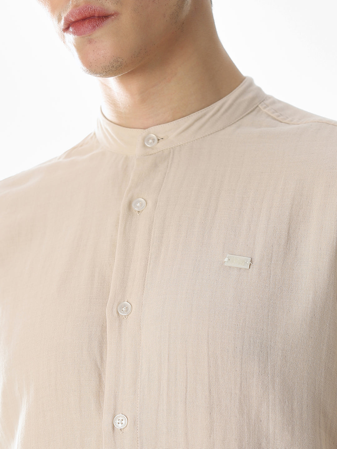 Double Cloth Cotton Shirt - Light Brown