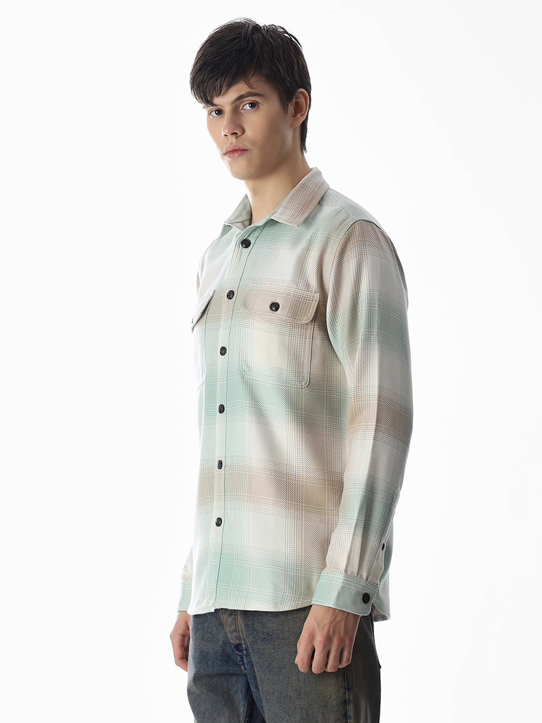 Iceberg Green Check Shirt