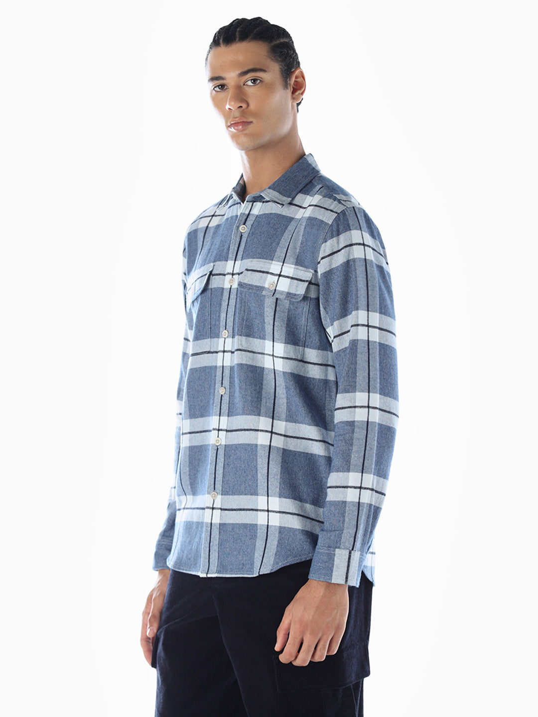 Check Regular Fit Shirt - Blue