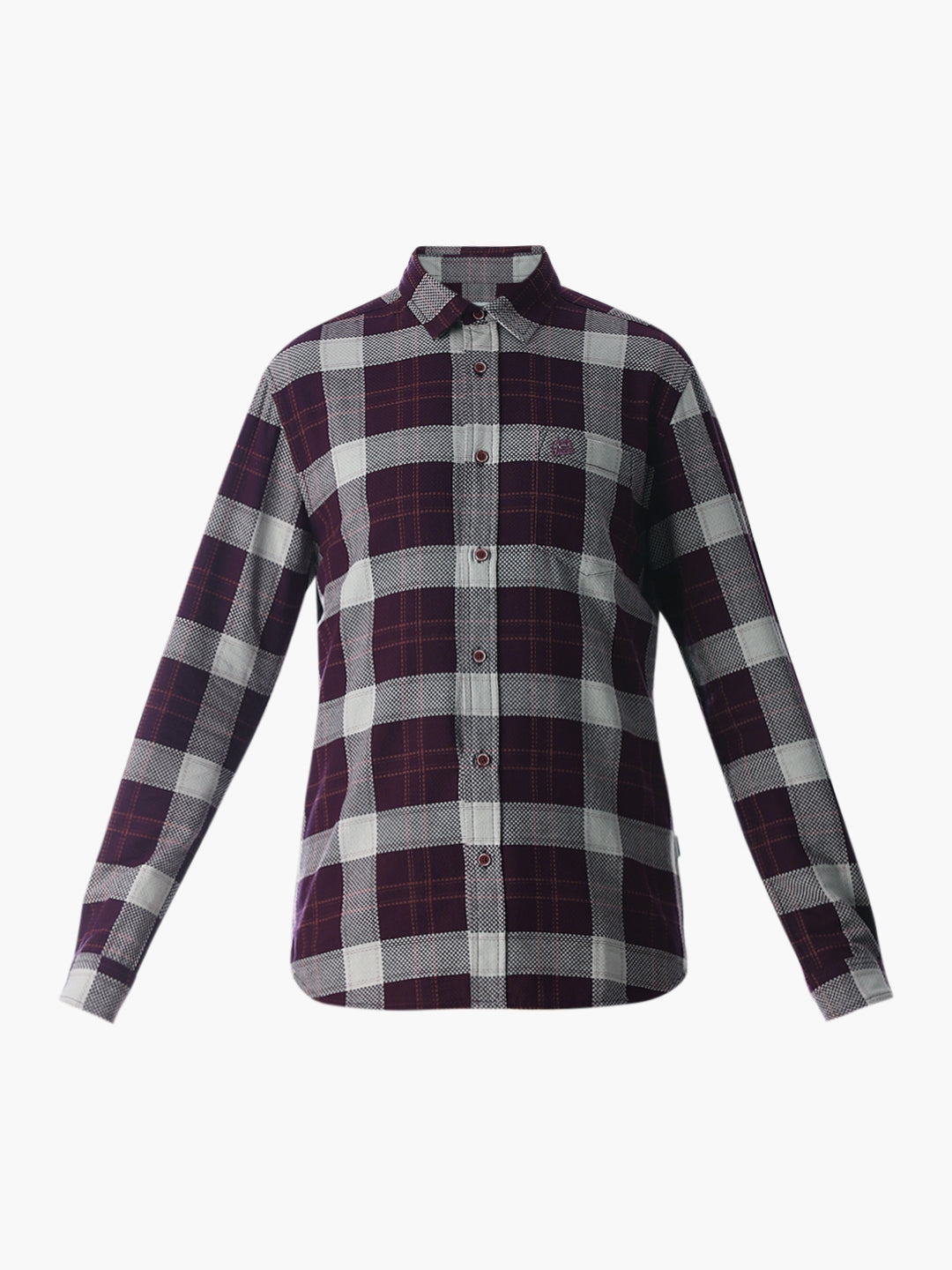 Purple Check Cotton Shirt