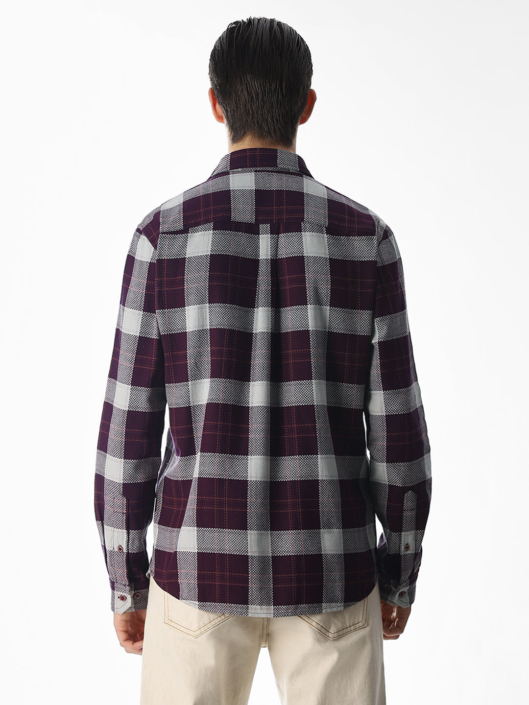 Purple Check Cotton Shirt