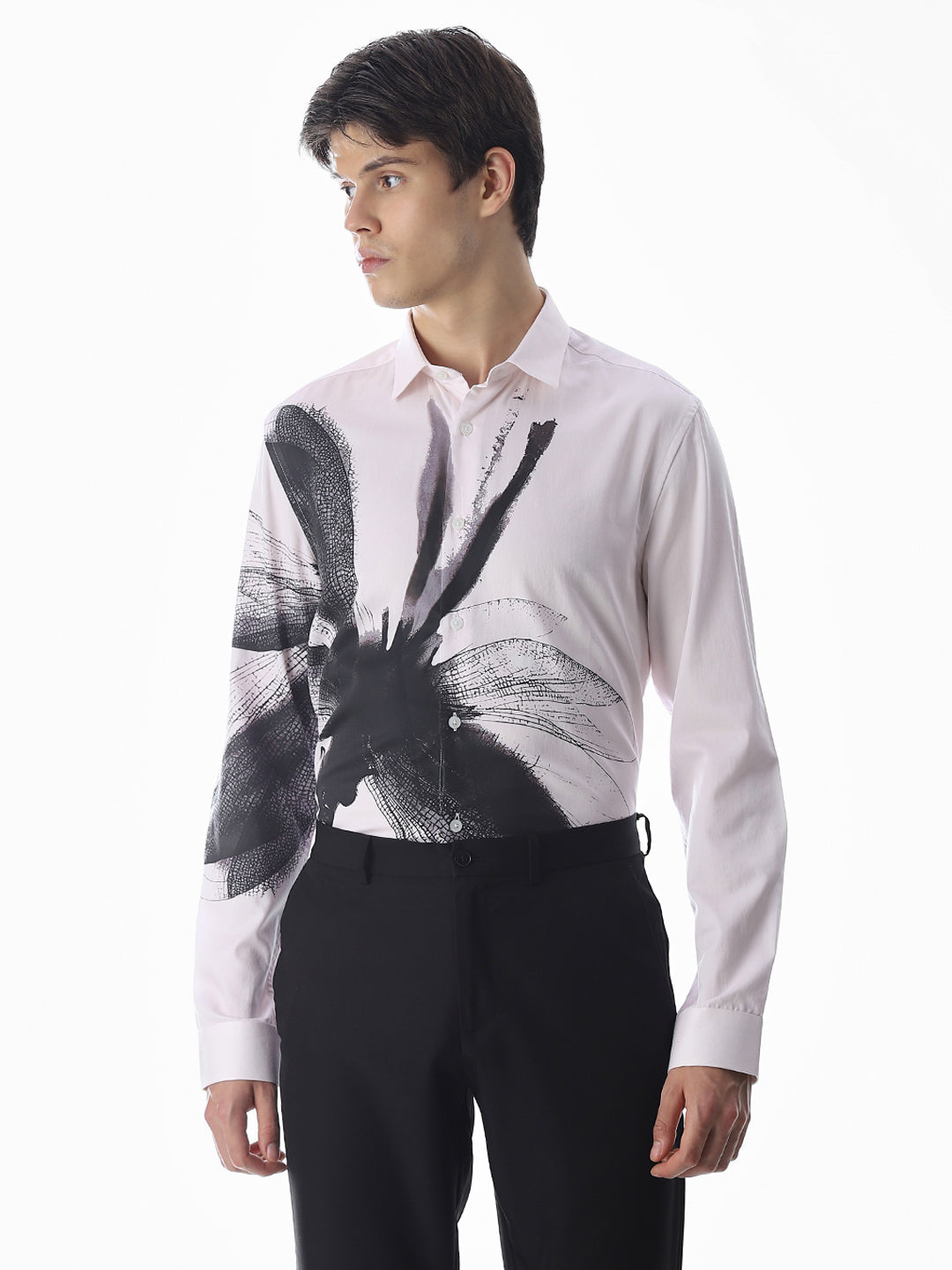 Printed Slim Fit Shirt - White
