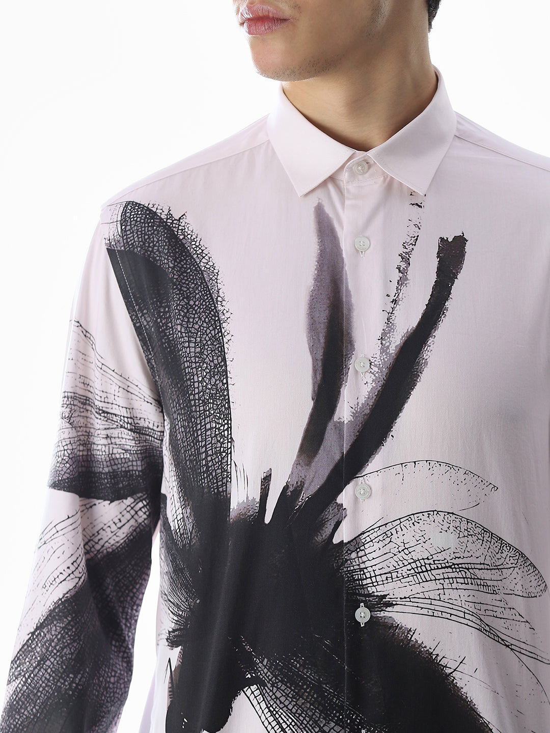 Printed Slim Fit Shirt - White