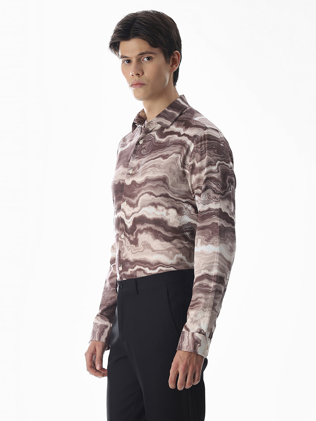 Abstract Print Slim Fit Shirt