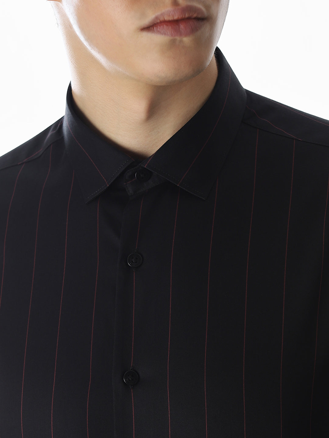 Black Striped Cotton Shirt