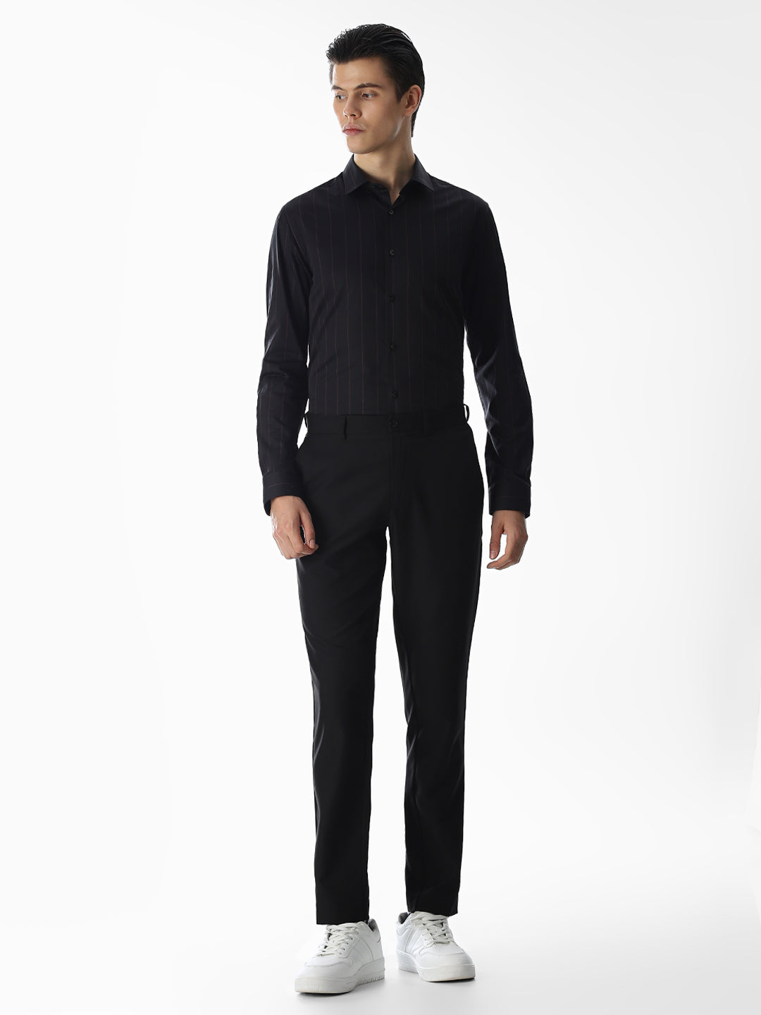 Black Striped Cotton Shirt