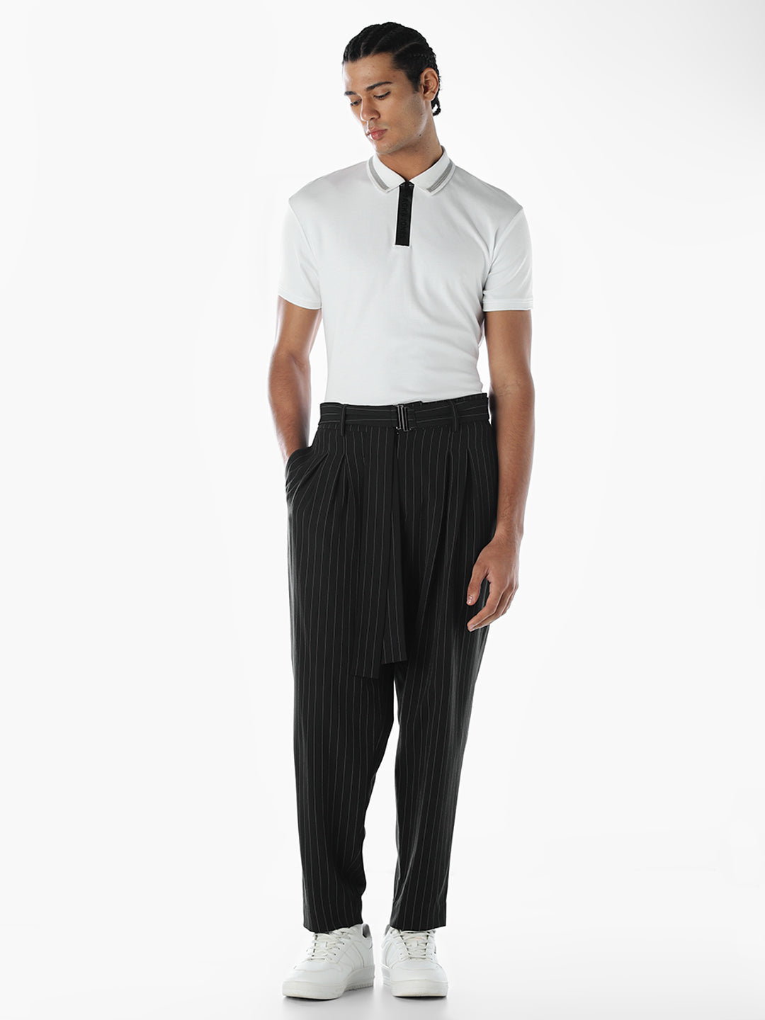 Logo Print Zipped Polo