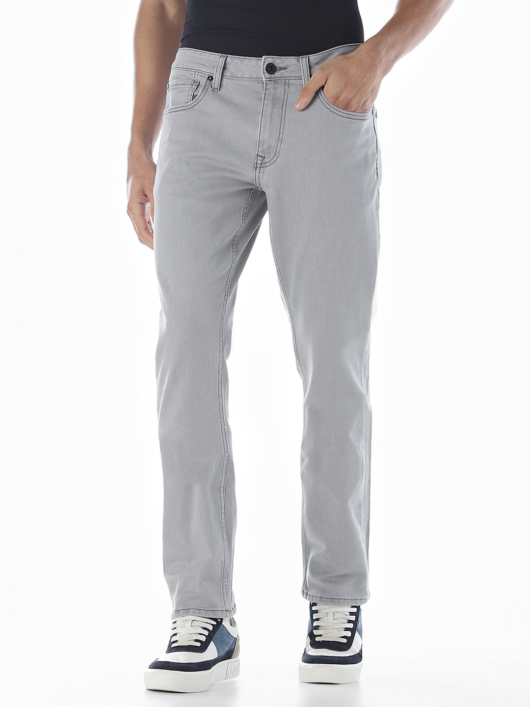 5 Pocket Grey Clark Regular Fit Jeans - 30/30
