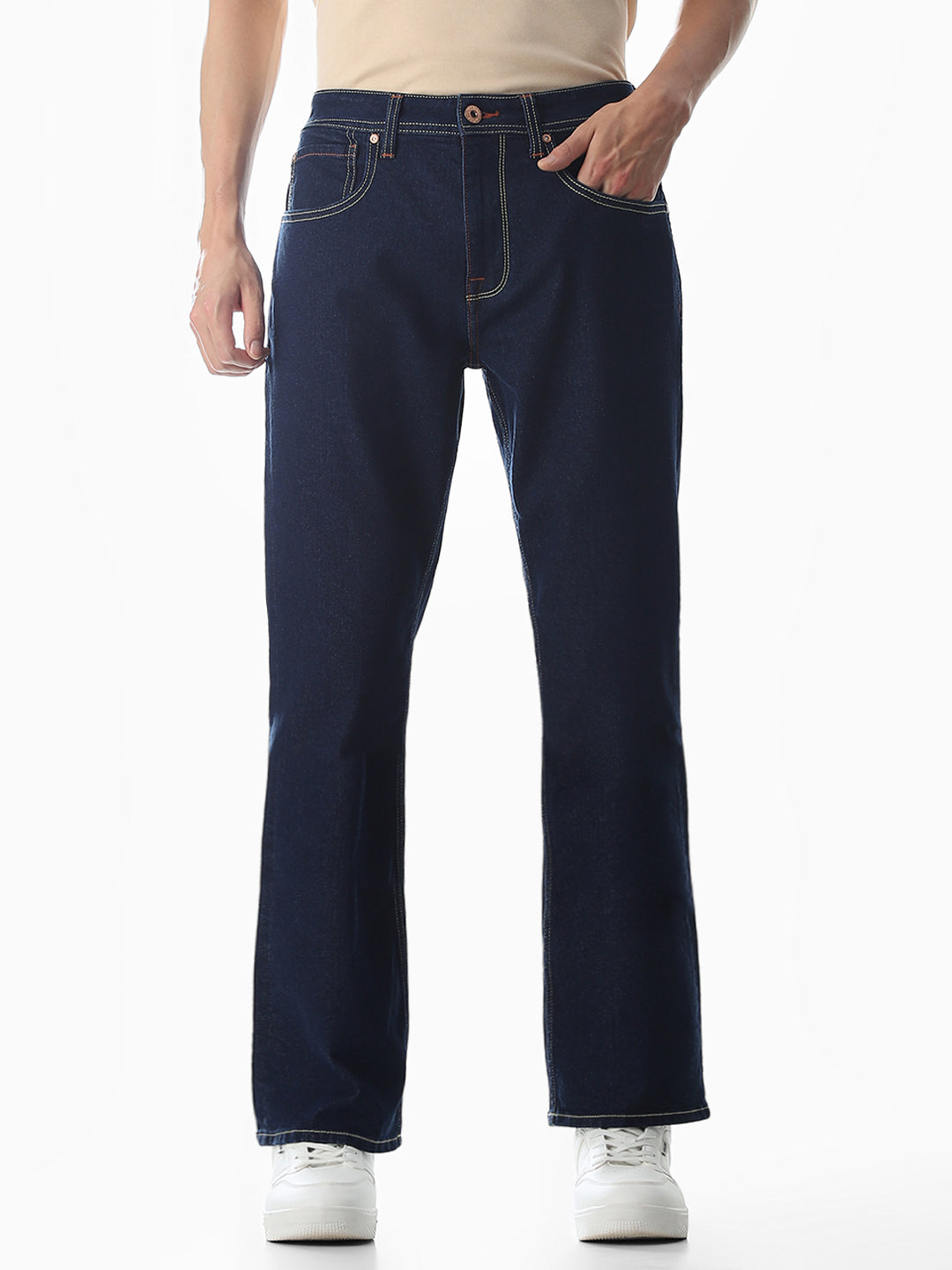 High Rise Cliff Bootcut Jeans - Dark Blue - 28/30