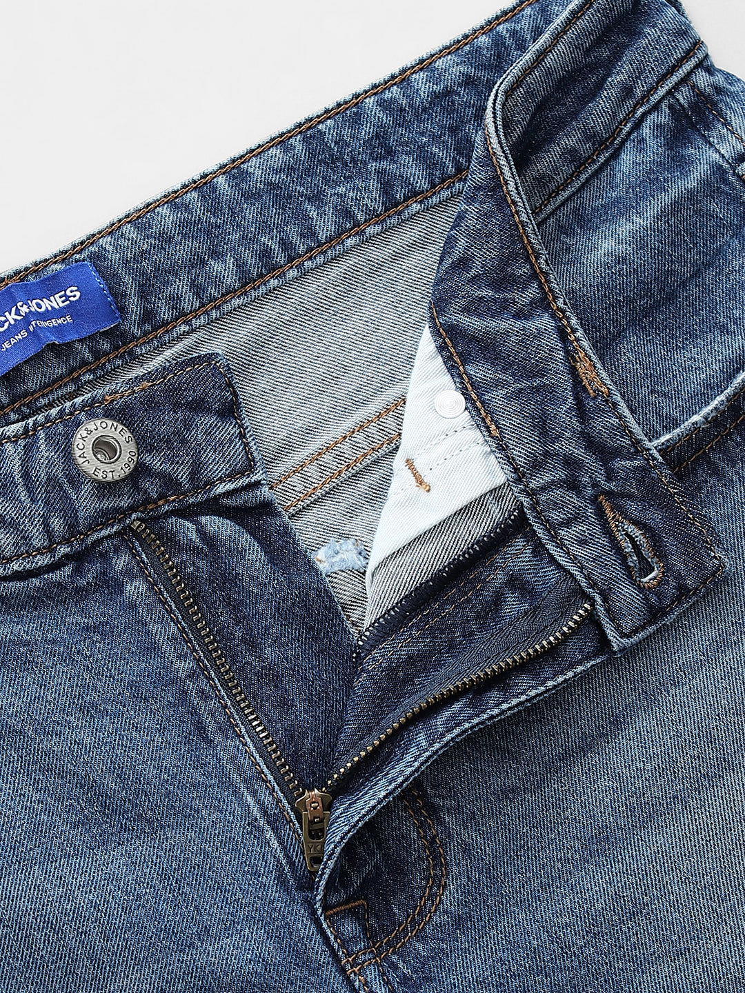 Washed Glenn Slim Fit Jeans - Medium Blue