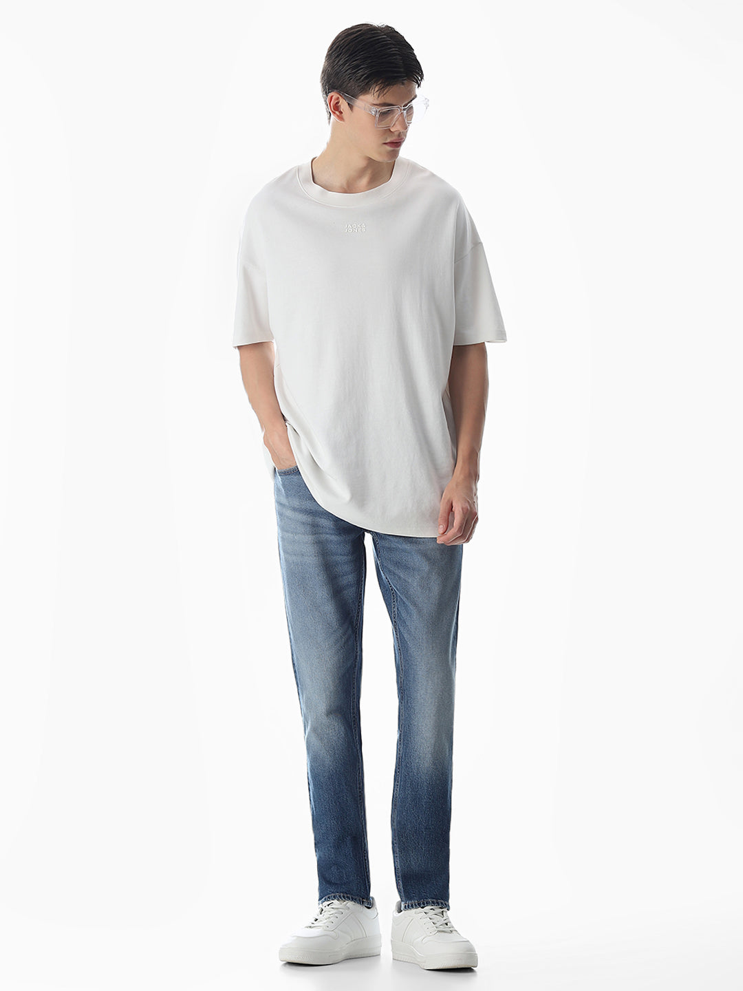 Washed Glenn Slim Fit Jeans - Medium Blue