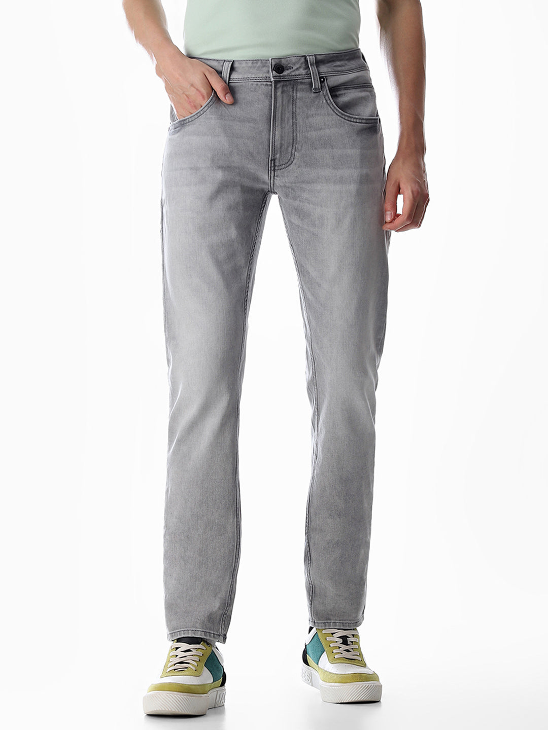5 Pocket Ben Skinny Fit Jeans - Light Grey