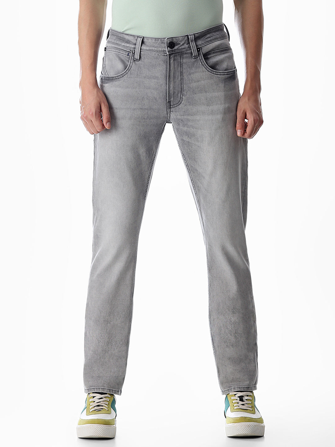 5 Pocket Ben Skinny Fit Jeans - Light Grey