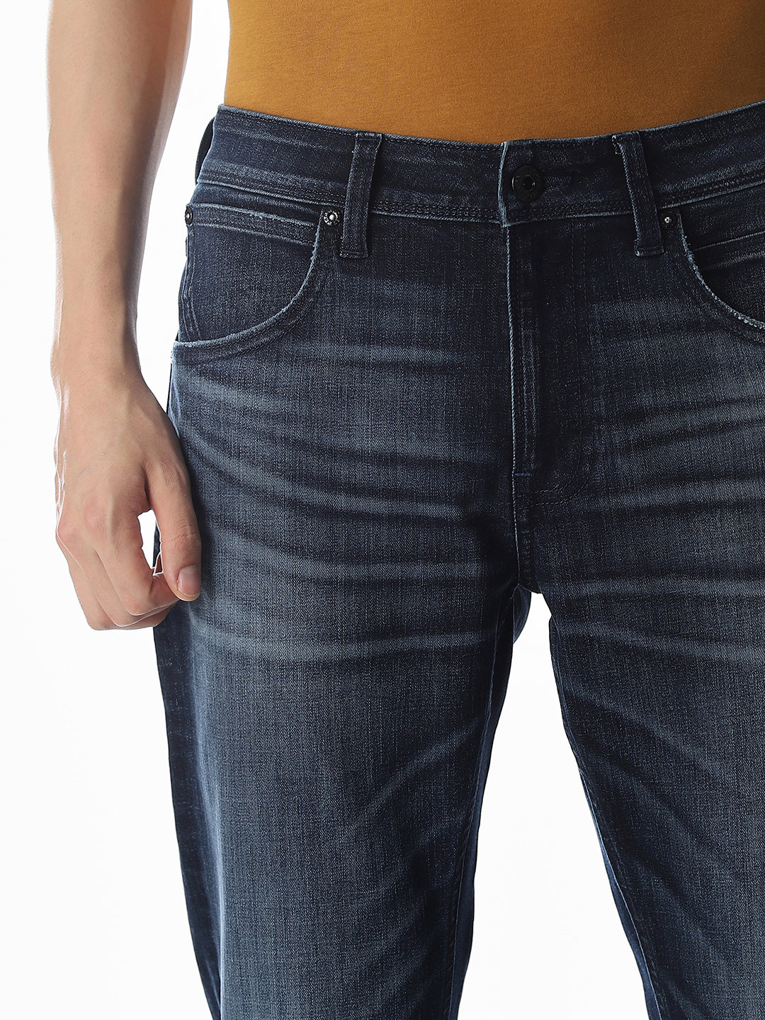 Dark Blue 5 Pocket Regular Fit Jeans