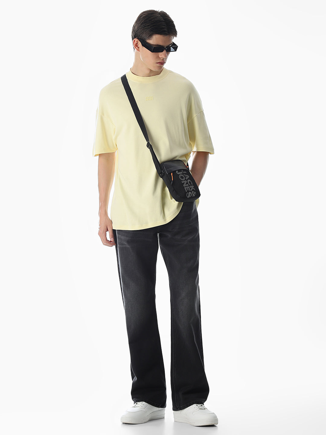 Black Mildly Washed Cliff Bootcut Jeans