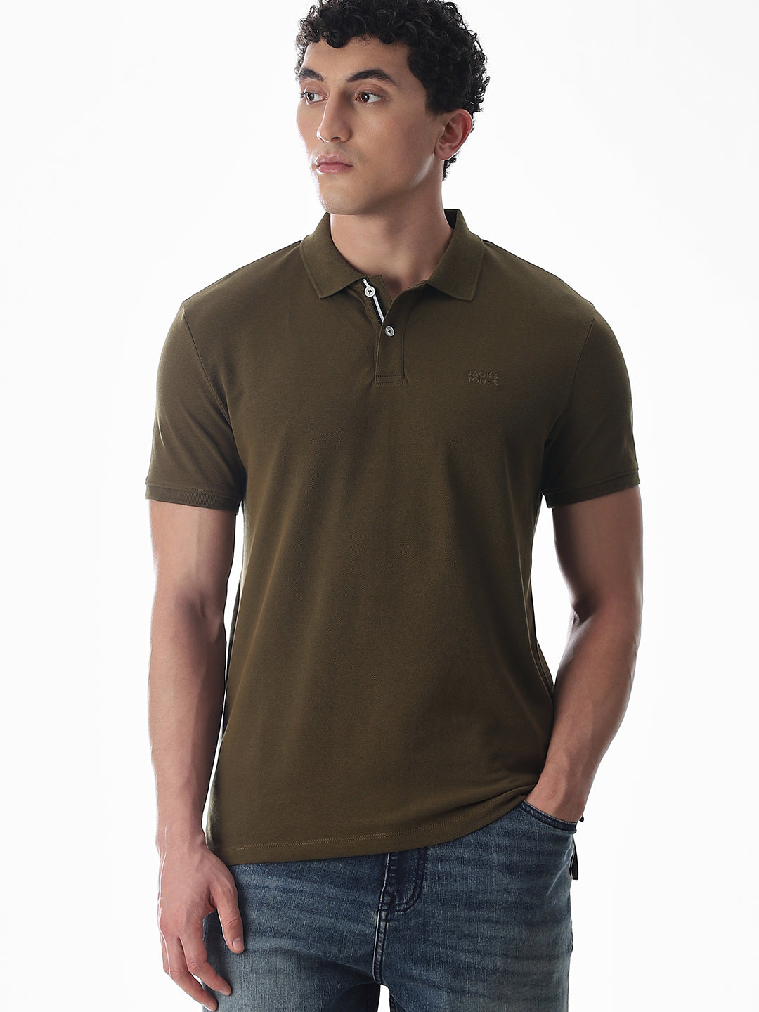 Button Placket Polo - Green