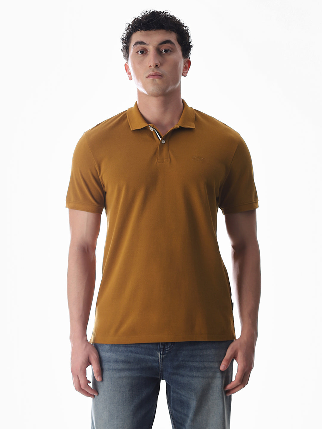 Button Placket Polo - Brown