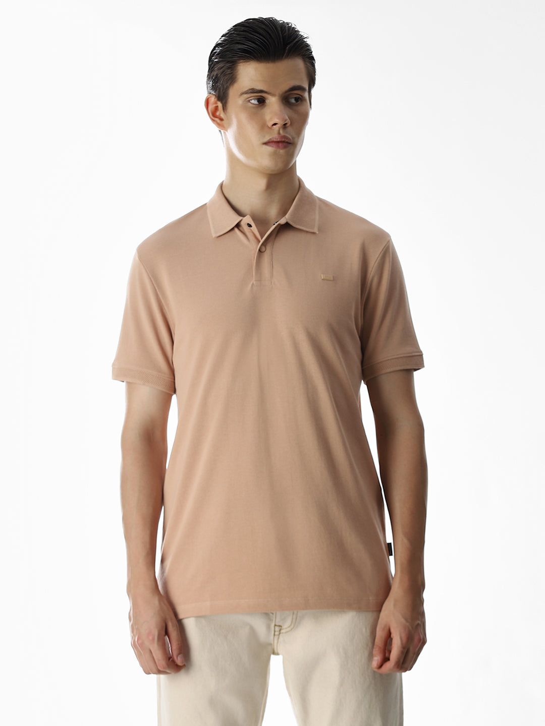 Button Placket Polo - Orange