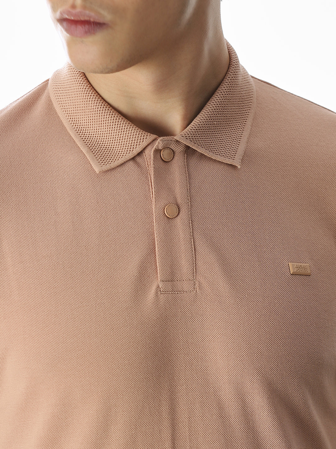 Button Placket Polo - Orange