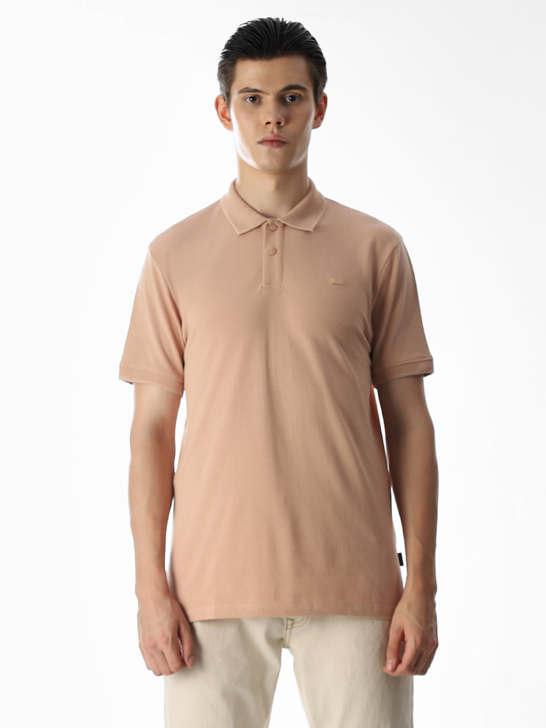 Button Placket Polo - Orange