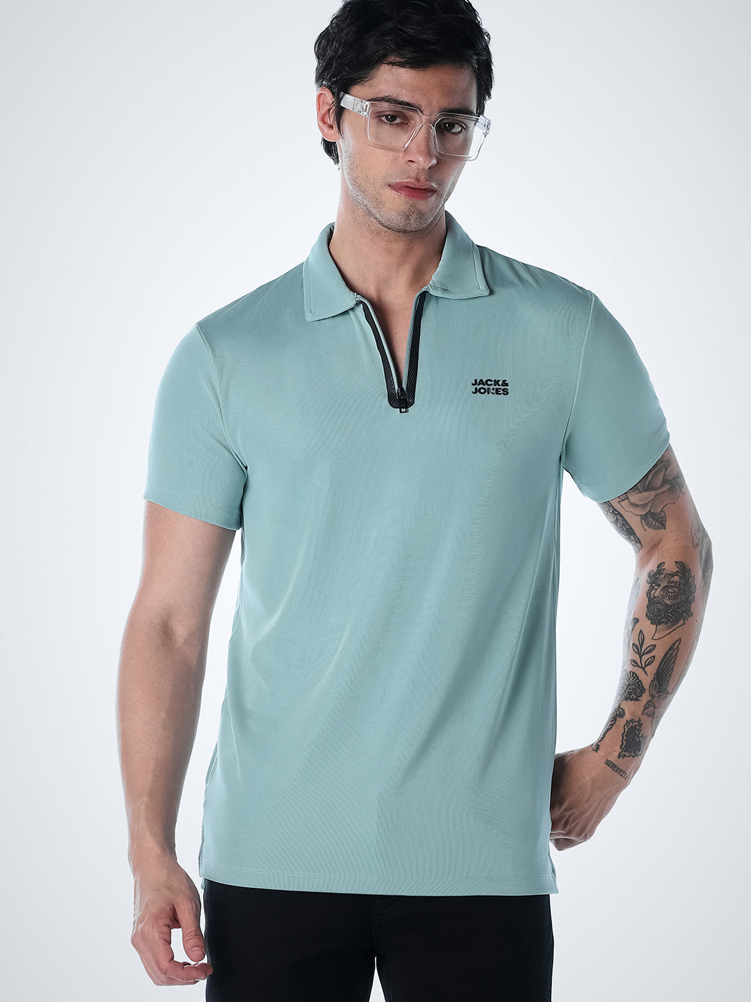Green Zip-Up Polo