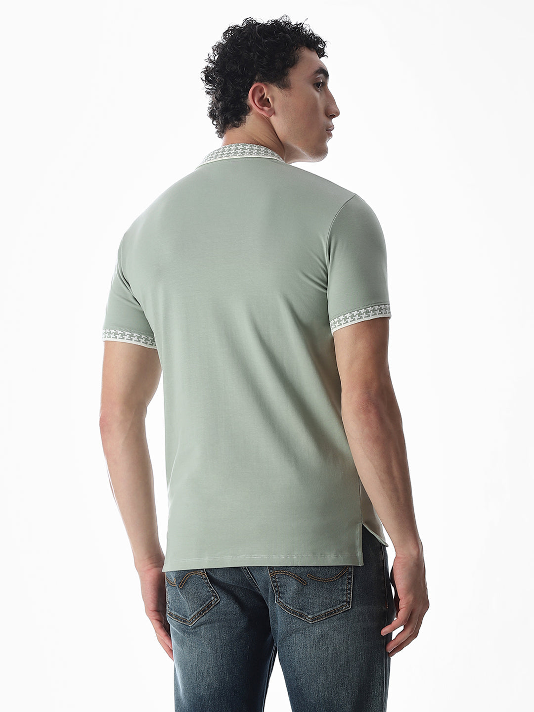 Zipper Detail Polo - Green