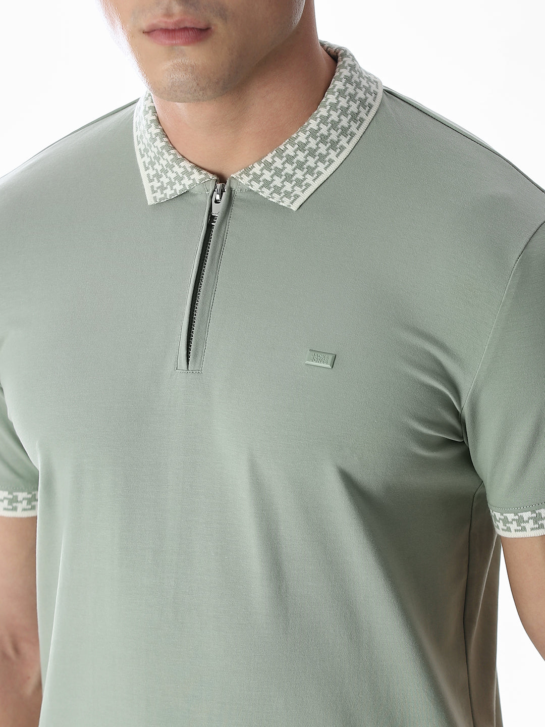 Zipper Detail Polo - Green