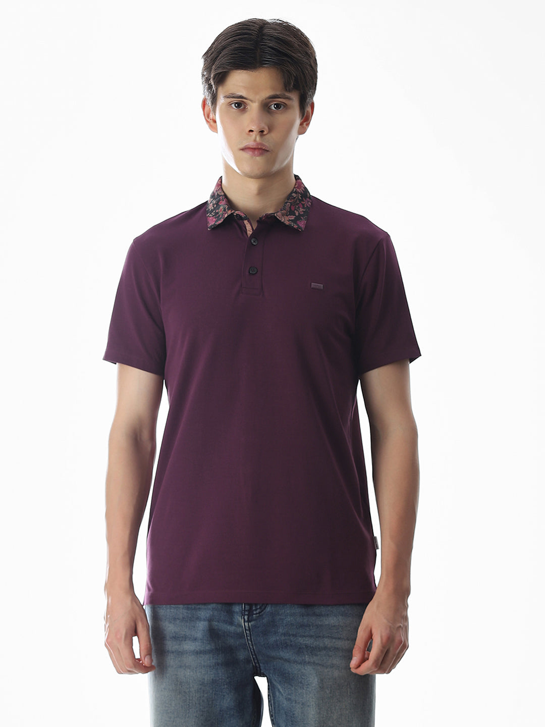 Printed Collar Regular Fit Polo