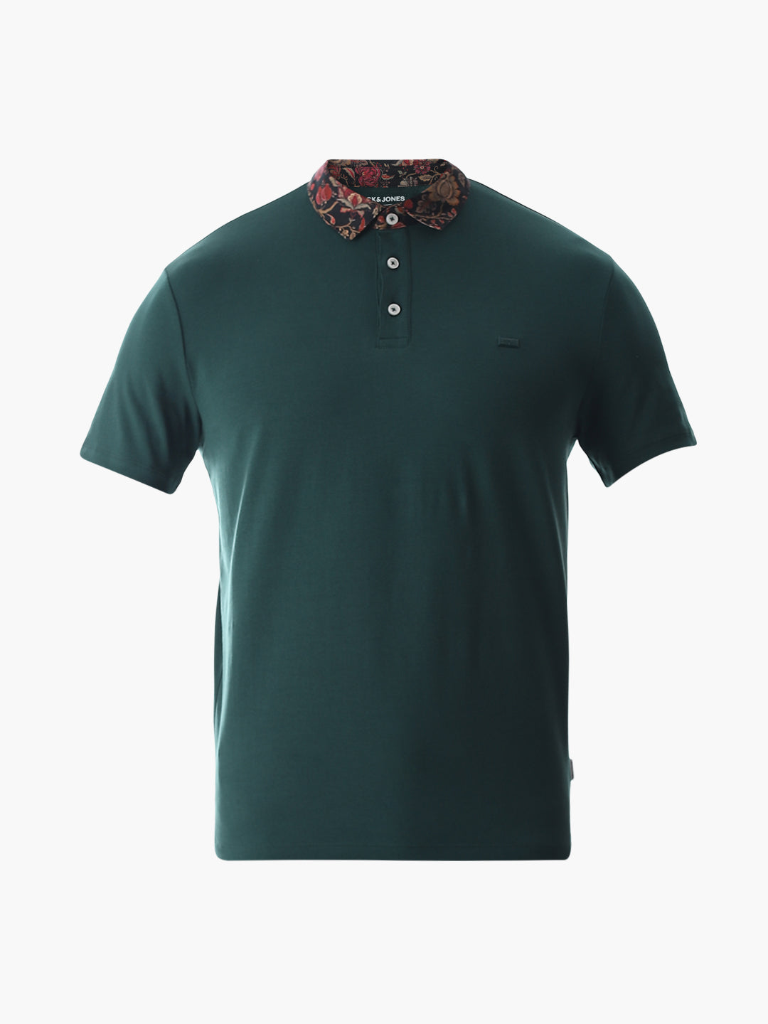 Printed Collar Regular Fit Polo - Green