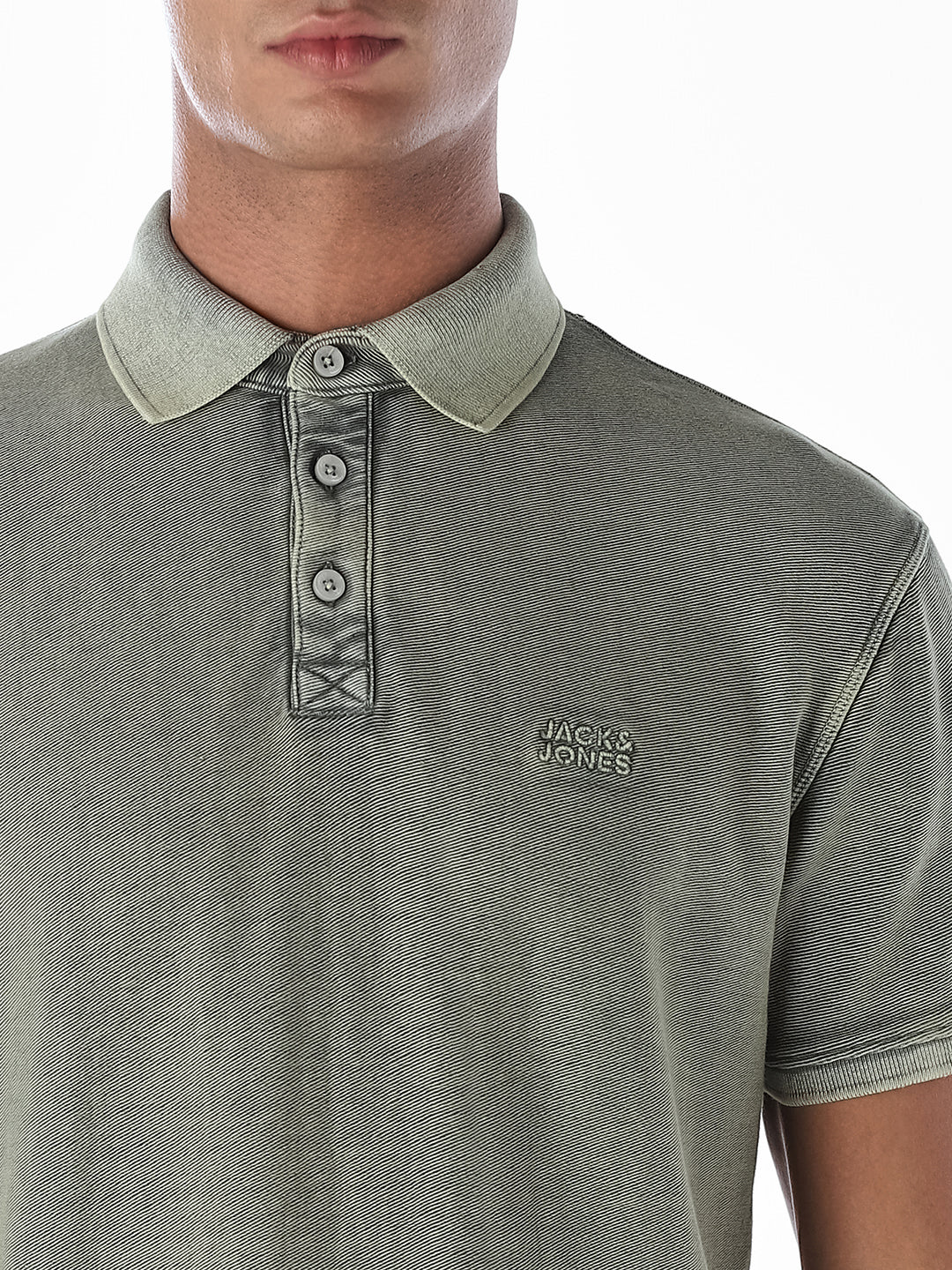 Acid Washed Cotton Polo - Green