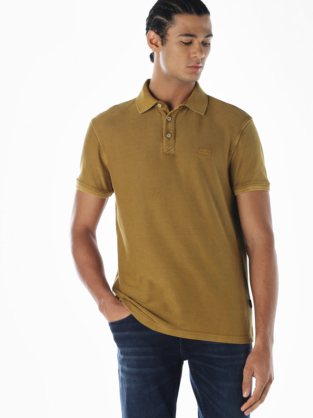 Acid Washed Brown Polo - S