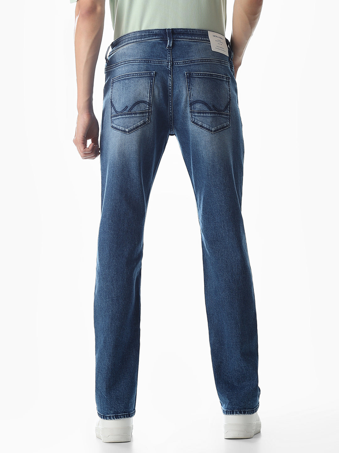 Distressed Clark Regular Fit Jeans - Medium Blue