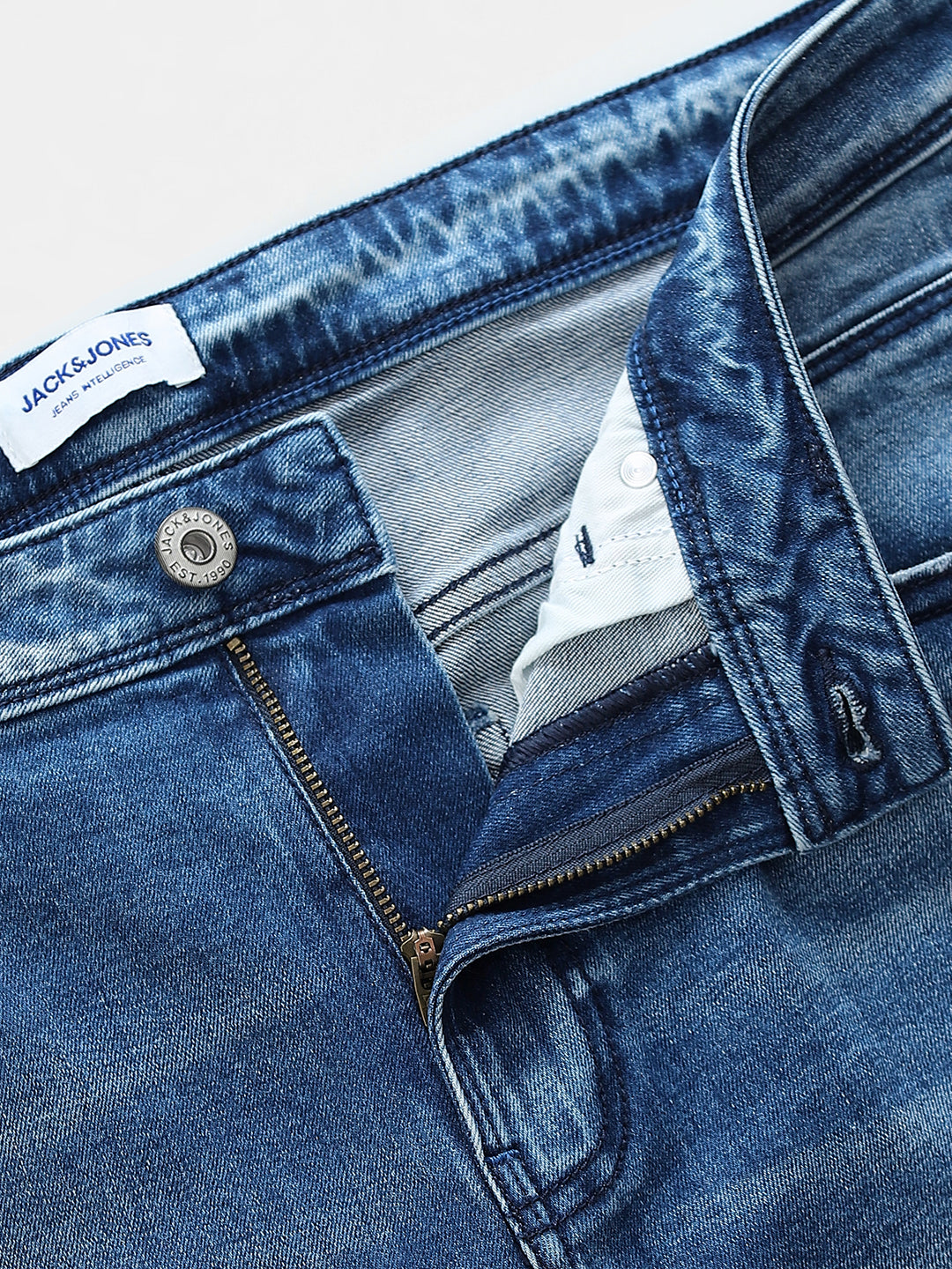 Distressed Clark Regular Fit Jeans - Medium Blue