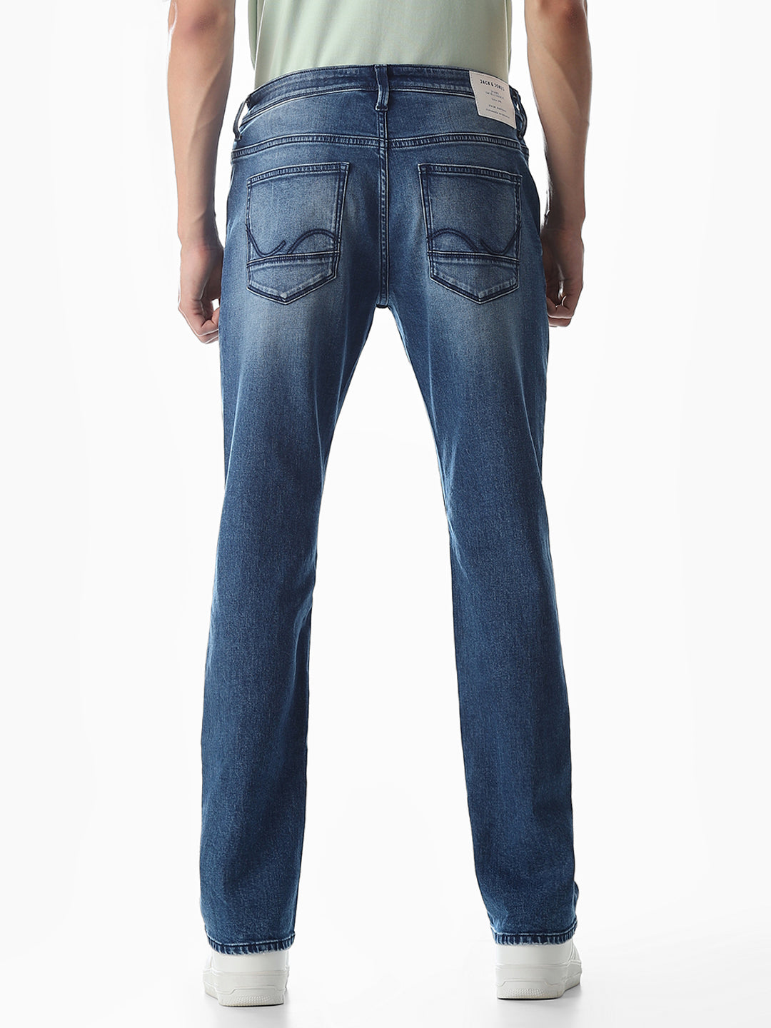Distressed Clark Regular Fit Jeans - Medium Blue