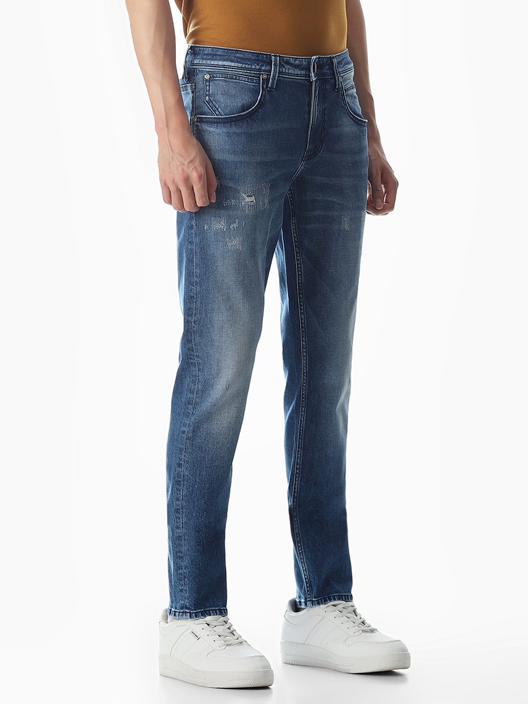 Distressed Glenn Slim Fit Jeans - Blue
