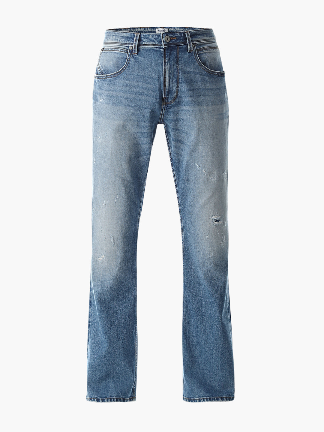 Mildly Distressed Cliff Bootcut Jeans
