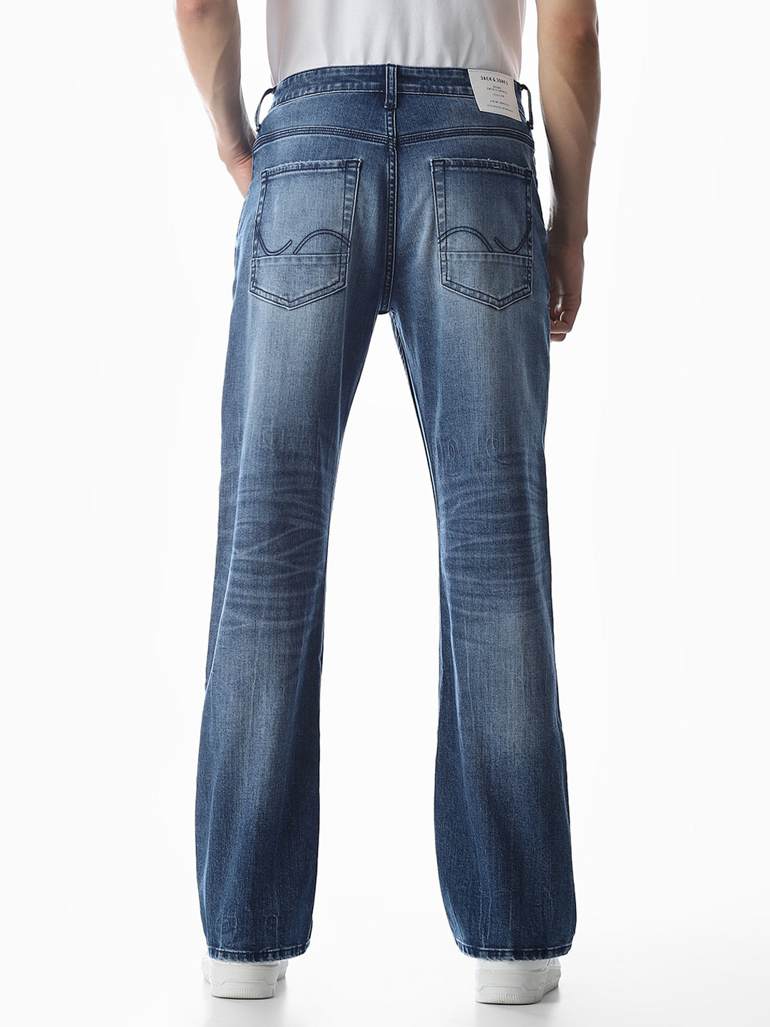 Mildly Distressed Cliff Bootcut Jeans