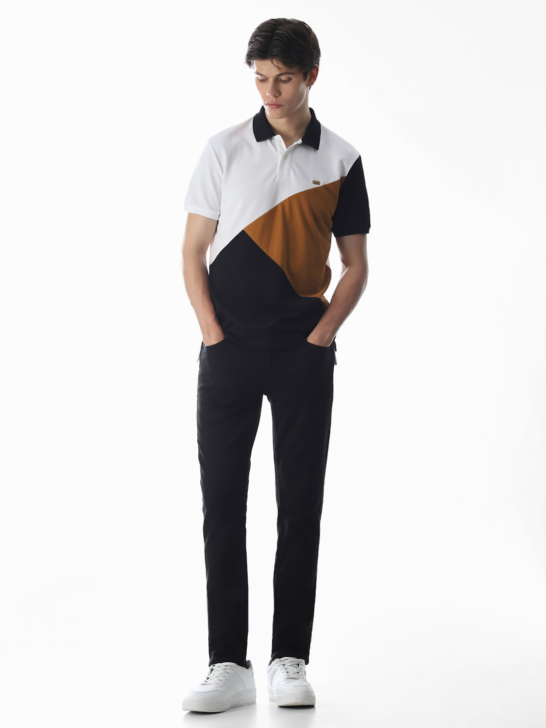 Cut & Sew Colourblocked Polo