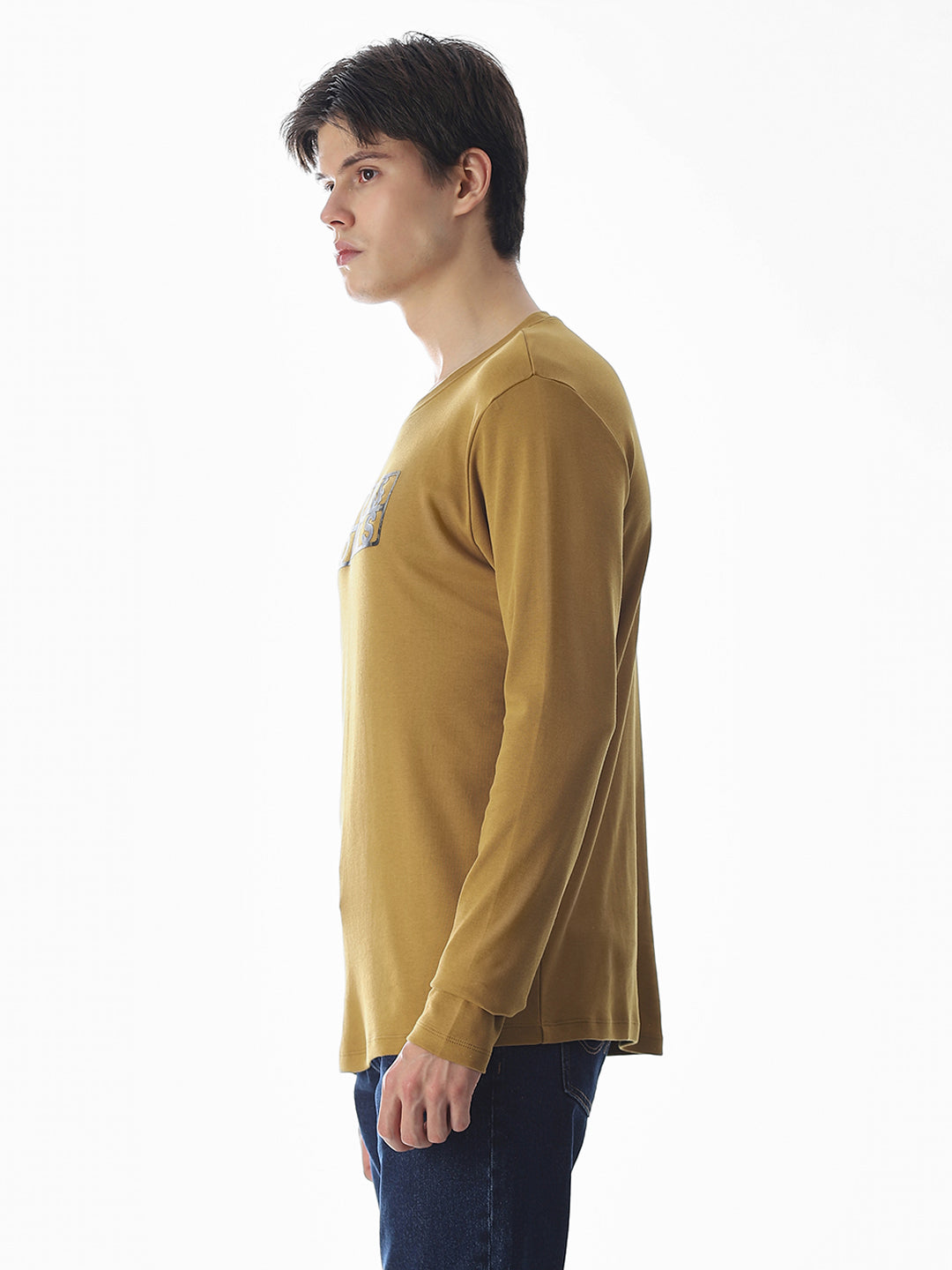 Logo Print Full Sleeves T-shirt - Brown