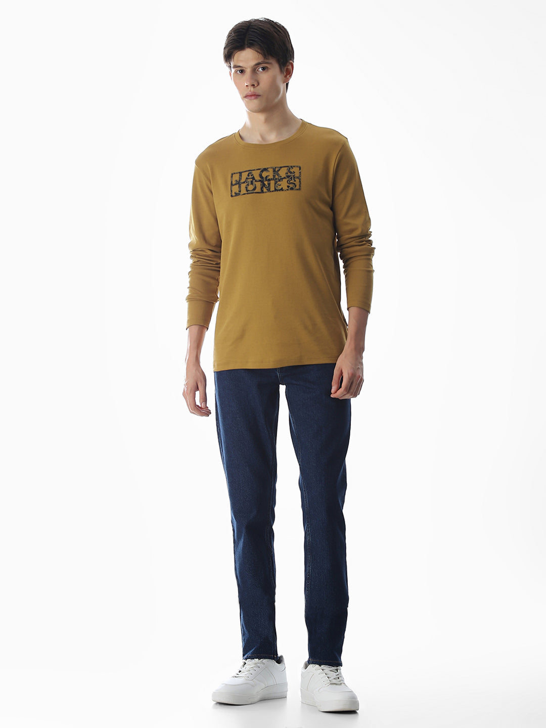 Logo Print Full Sleeves T-shirt - Brown