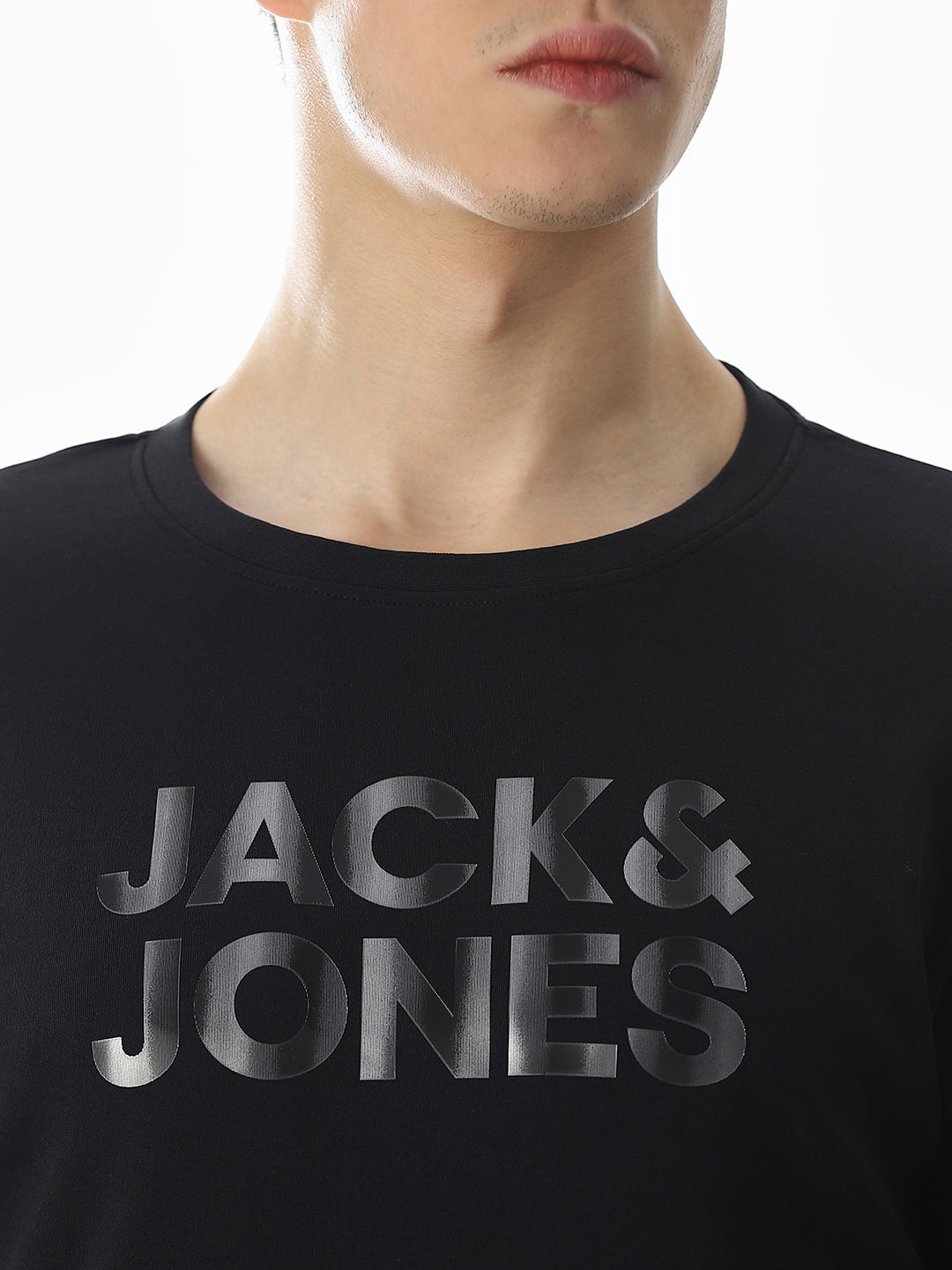 Logo Print Full Sleeves T-shirt - Black