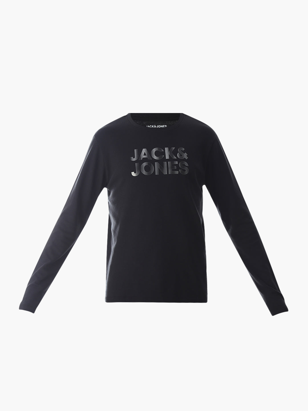 Logo Print Full Sleeves T-shirt - Black