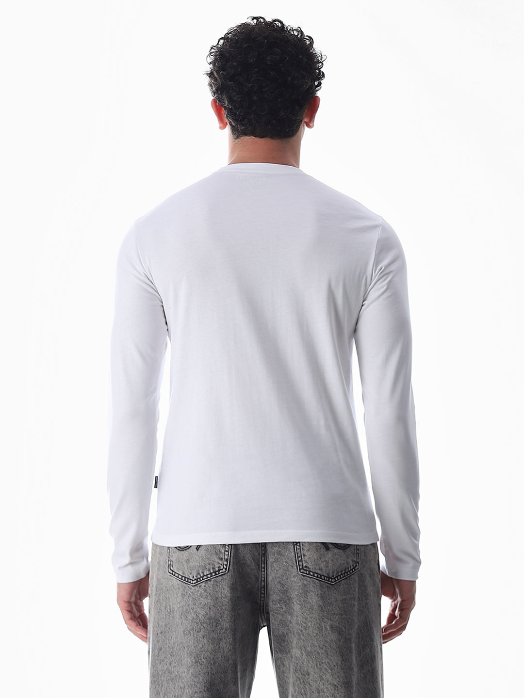 Logo Print Full Sleeves T-shirt - White