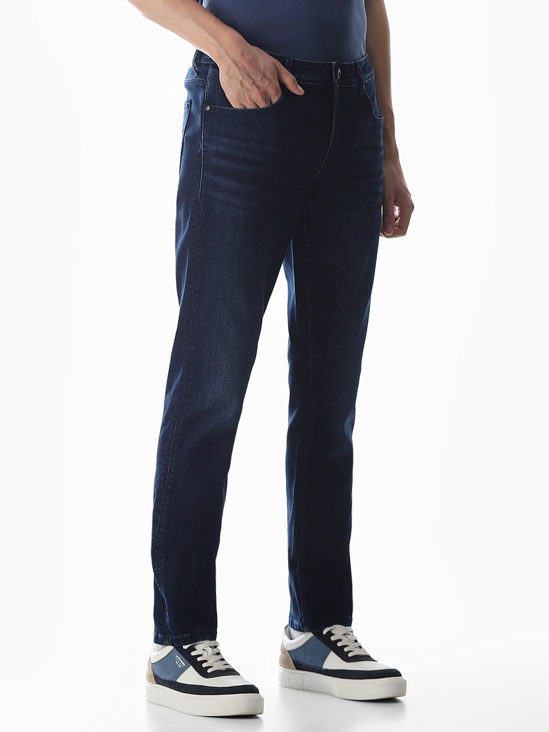 Washed Glenn Slim Fit Jeans - Dark Blue