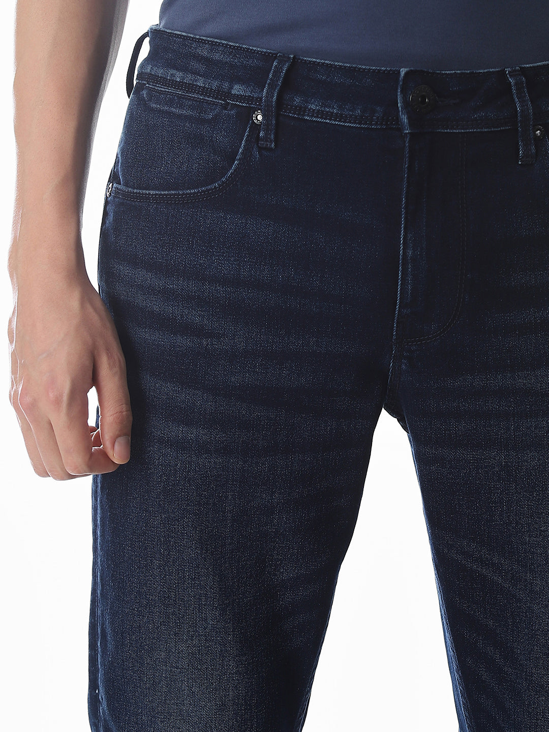 Washed Glenn Slim Fit Jeans - Dark Blue