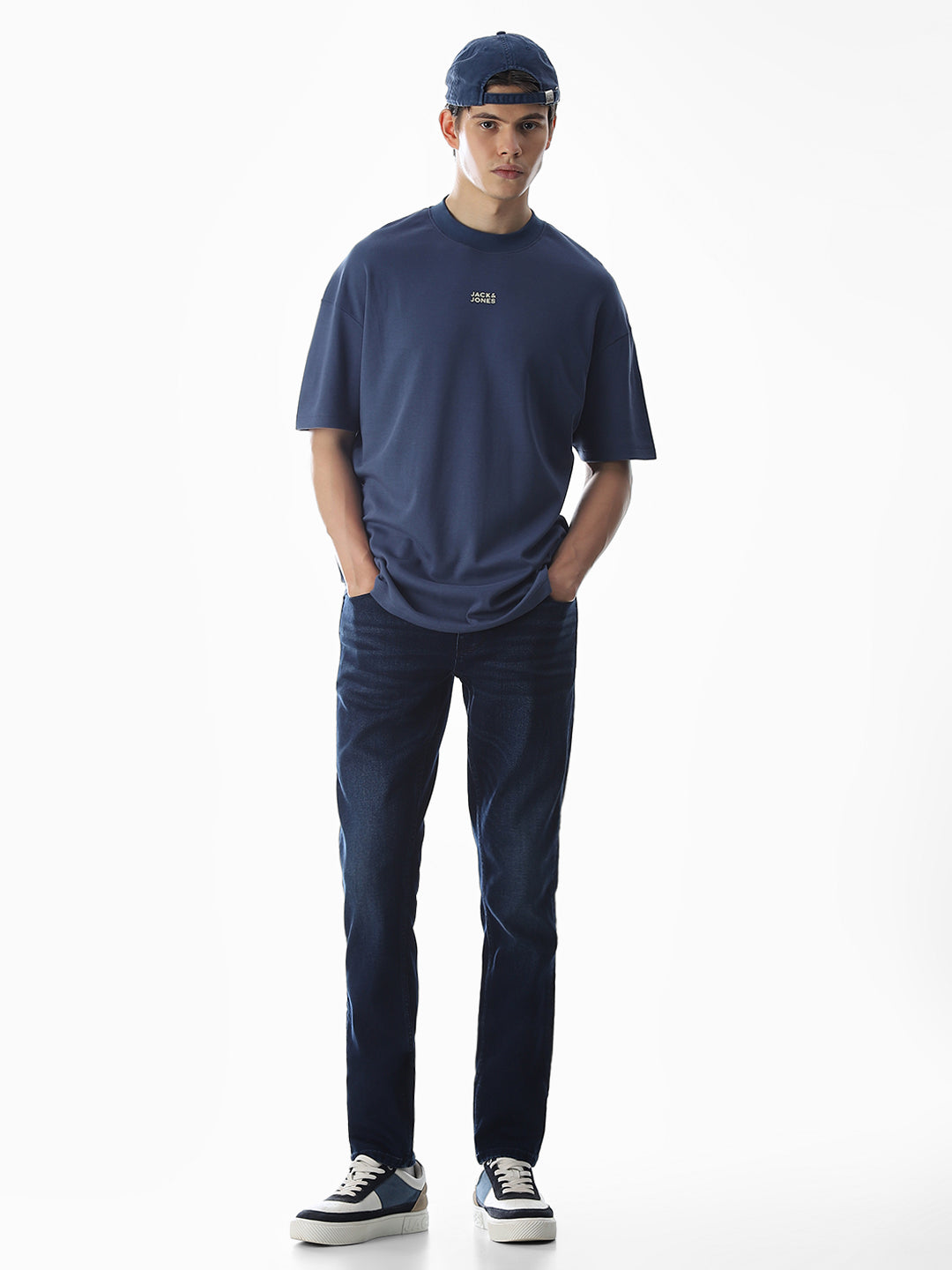 Washed Glenn Slim Fit Jeans - Dark Blue