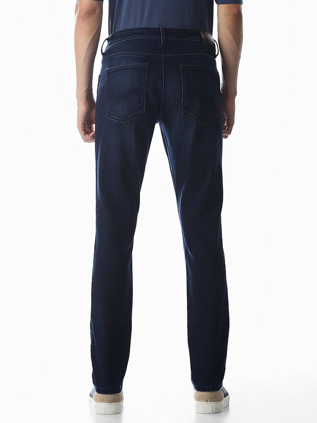Washed Glenn Slim Fit Jeans - Dark Blue
